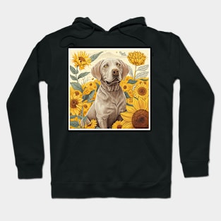 Labrador Retriever Dog, Surrounded by Sunflowers, Dog Lover Hoodie